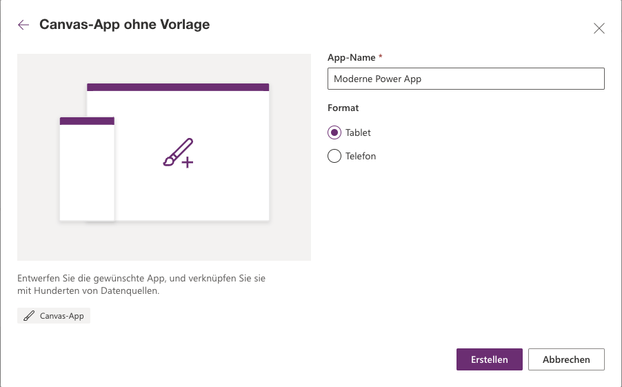 modern powerapps format